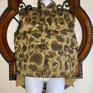 Vintage Cabelas Reversible Waterfowl Down Puffer Hunting Camouflage Vest